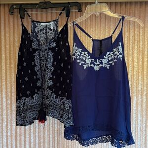 Navy Blue Embroidered Women's Top Lot